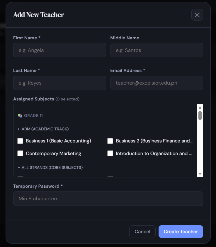 ExceLearn — Learning Management System screenshot