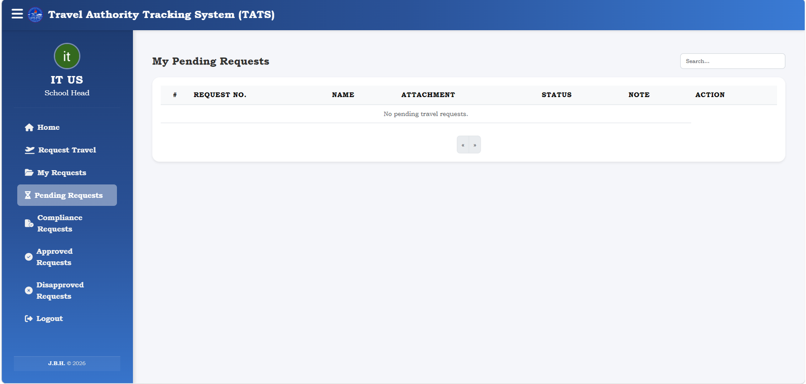 TATS— Travel Authority Tracking System screenshot