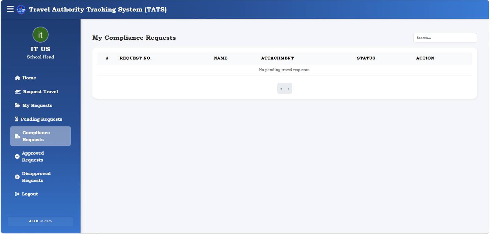 TATS— Travel Authority Tracking System screenshot