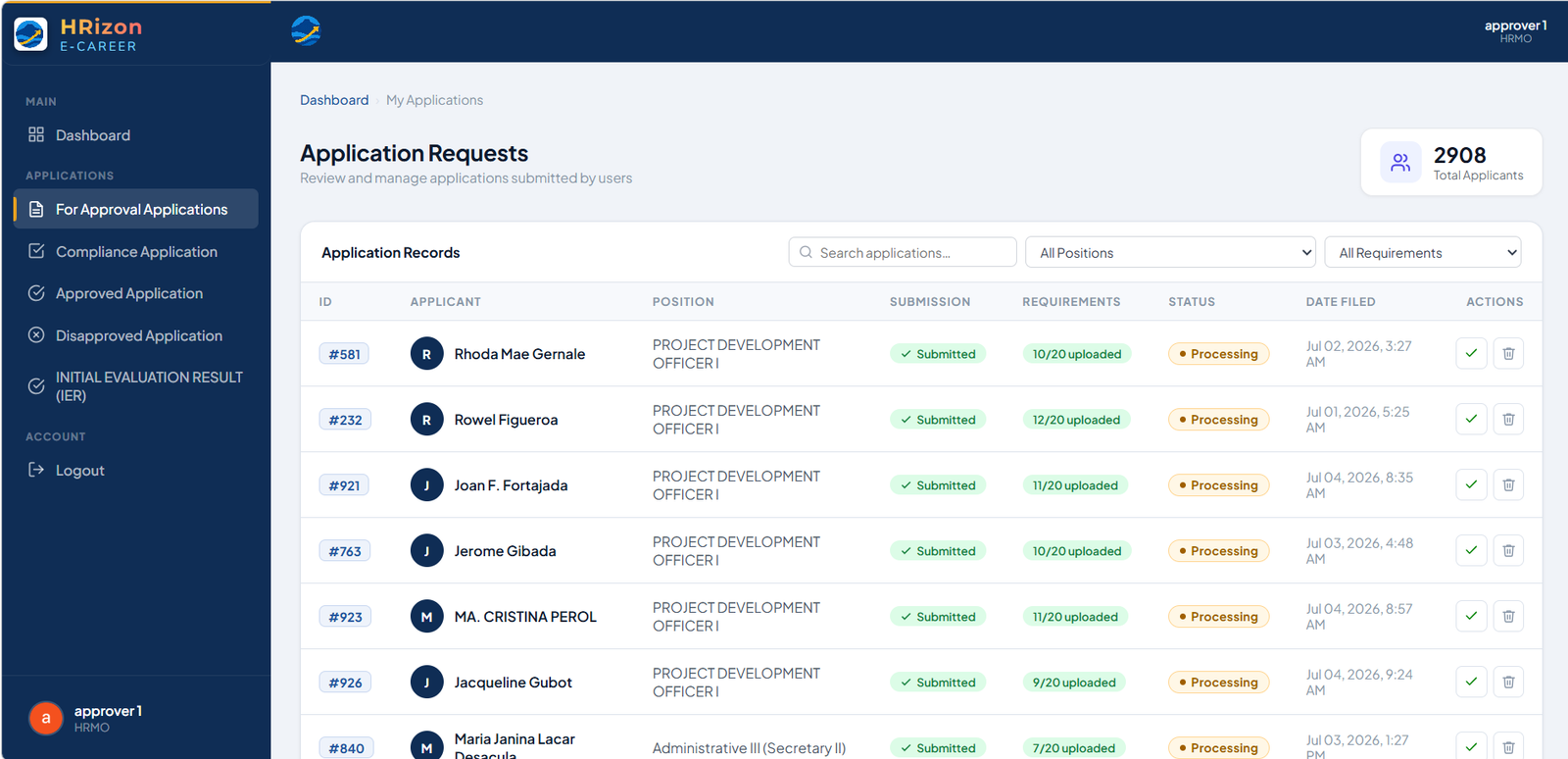 HRizon — e-Career Portal screenshot
