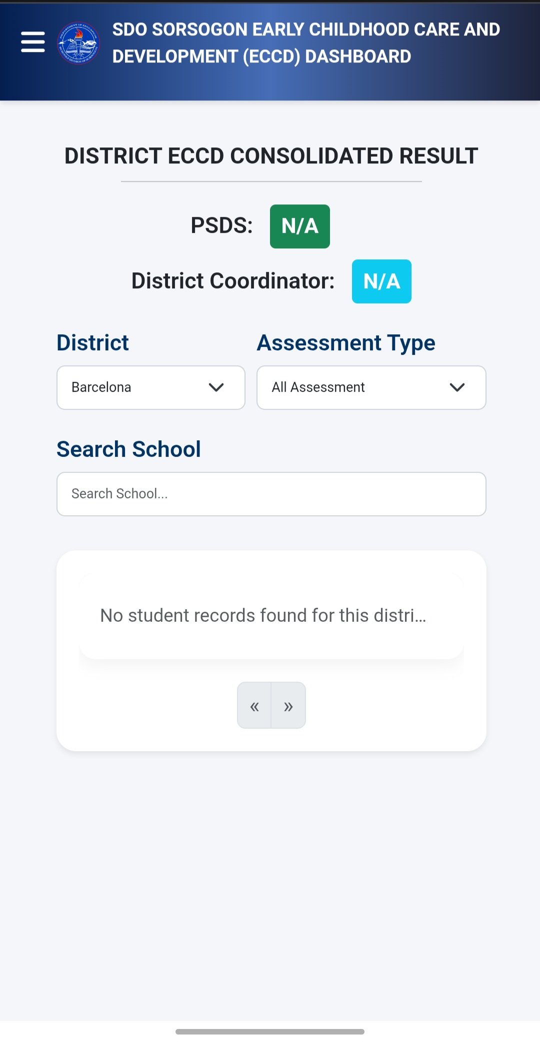 ECCD Dashboard-SDO Sorsogon Early Chlidhood Care and Development screenshot